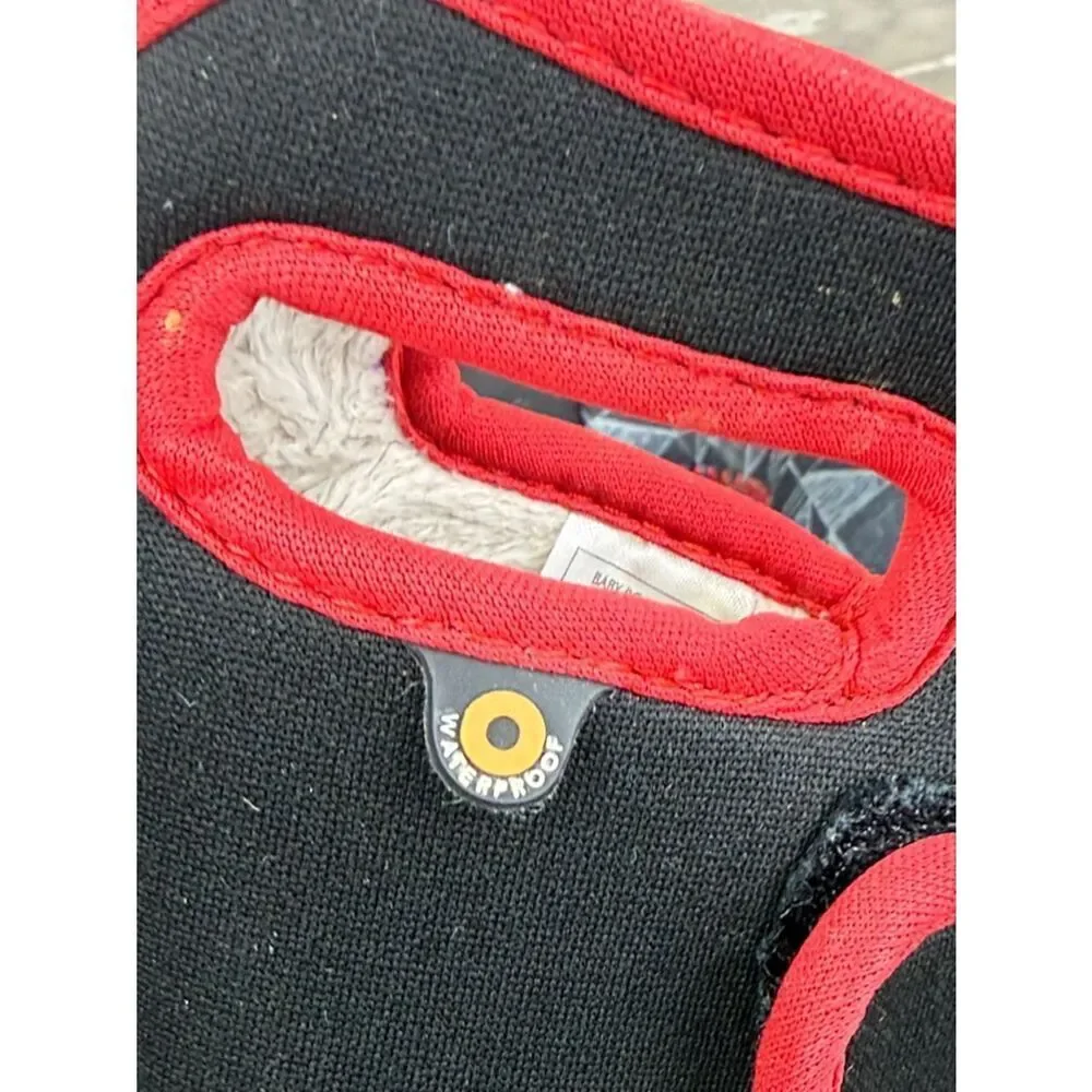 Bogs Waterproof 14f Maze Geometric Toddler Boy Sz 6 Red Black Pull On Rain Boots